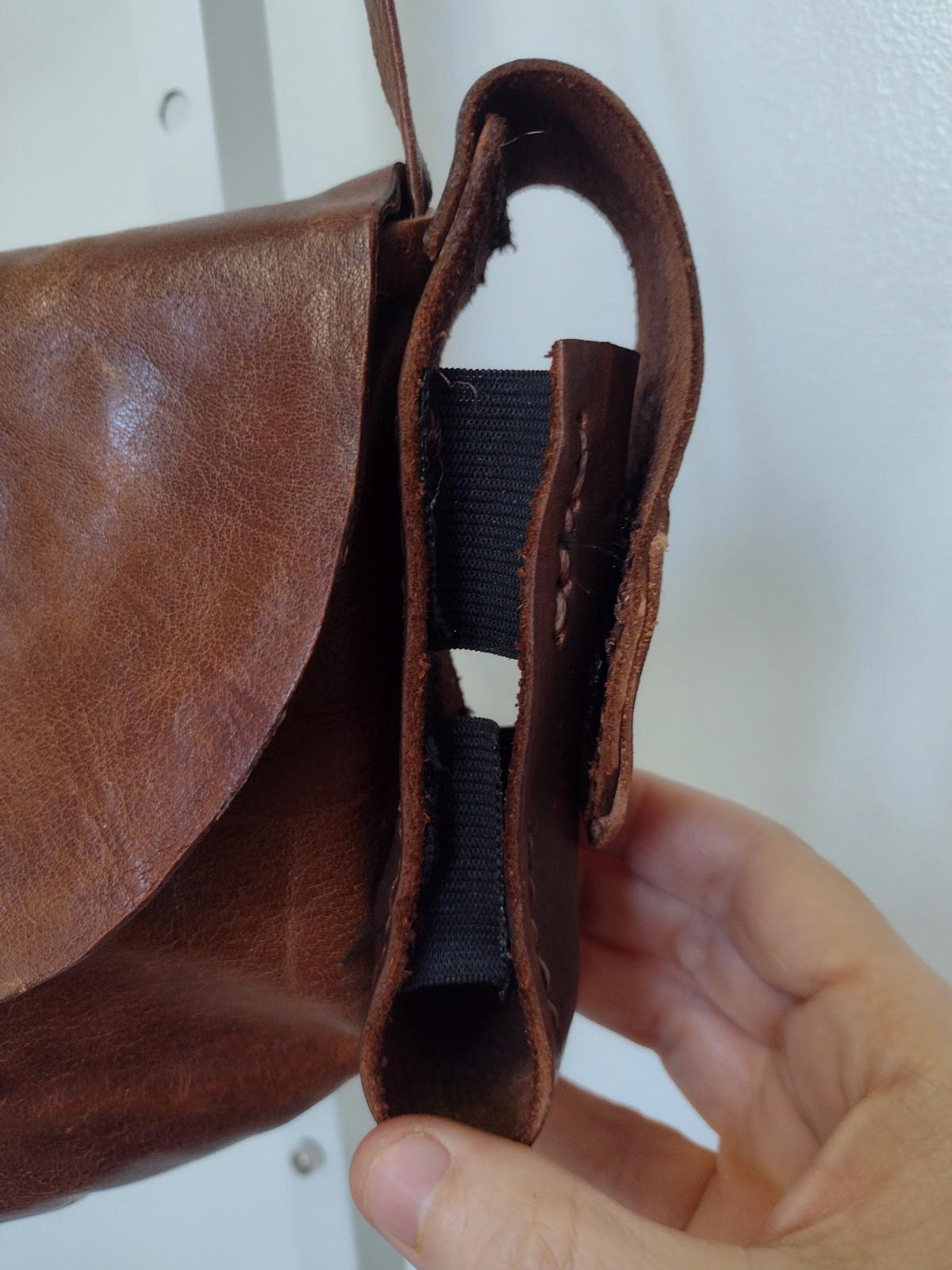 Vintage 80s Handmade Leather Crescent Crossbody Bag Falcon Crest Turn Lock