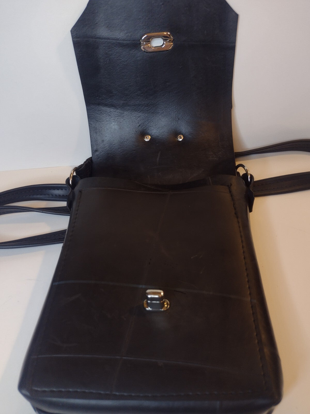 Alien Menace Upcycled Recycled Rubber Crossbody Messenger Bag Techwear Unisex
