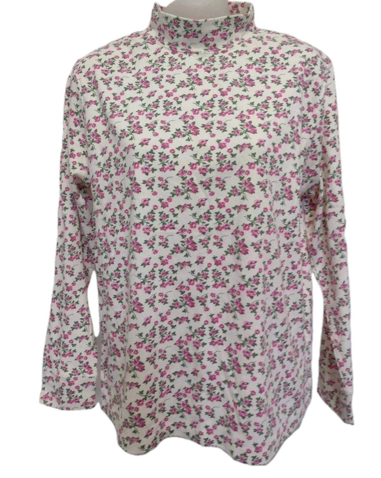 Lot Of 4 Vintage Turtleneck Mock Neck Long Sleeve Shirts Sz L/XL Floral Pattern