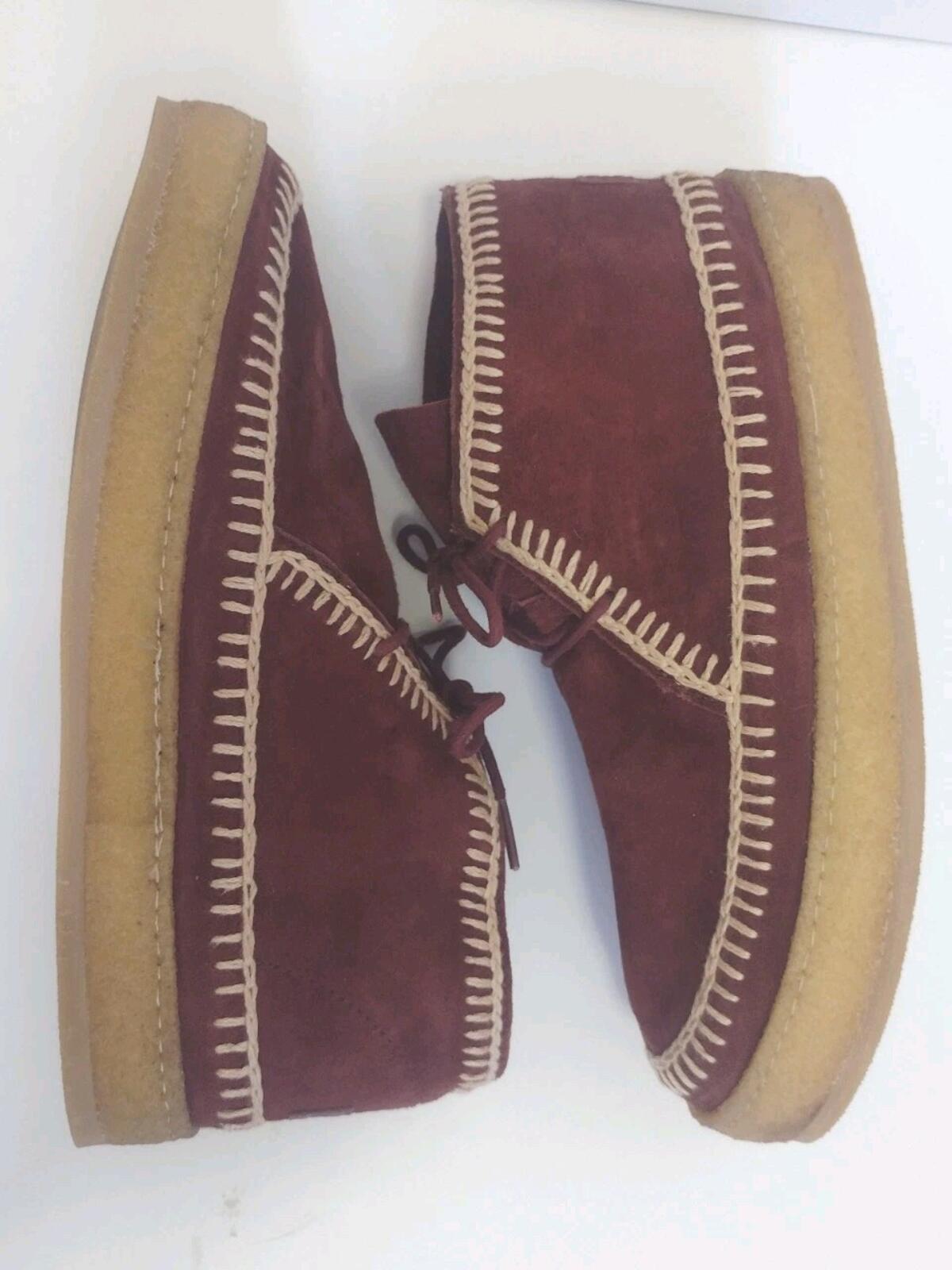 Laidback London Shenje Burgundy Suede Boots Women’s 39 Handmade Crepe Sole