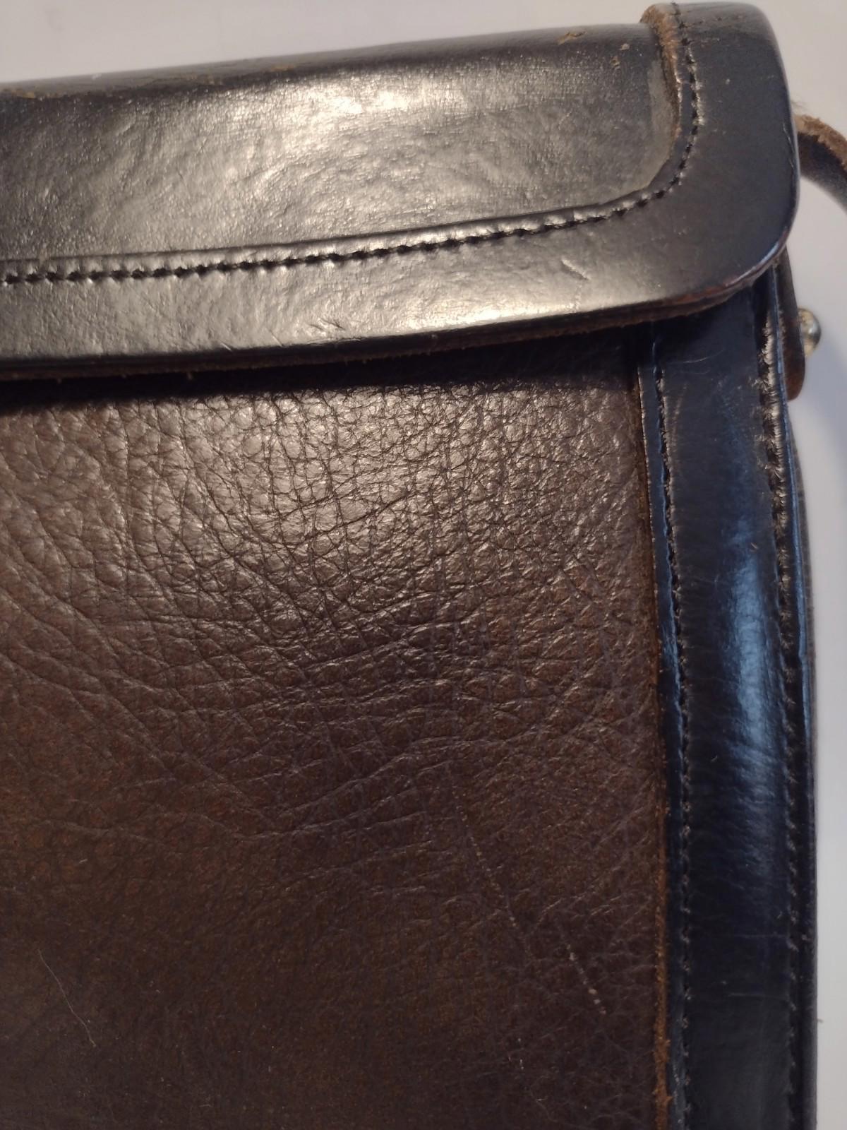 Vintage Zenith Handmade Leather Clutch Canada 1960s Mod Turn Lock Purse
