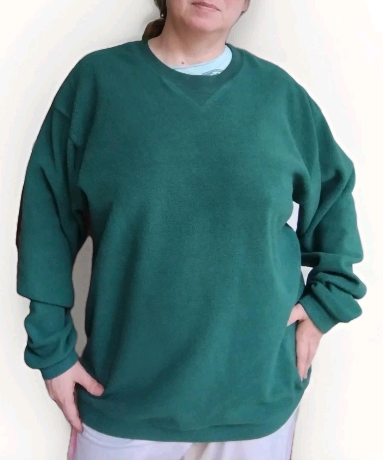 Vintage Woolrich Fleece Pullover Sweater Sherpa 90’s Outdoor Dark Pine Green XL