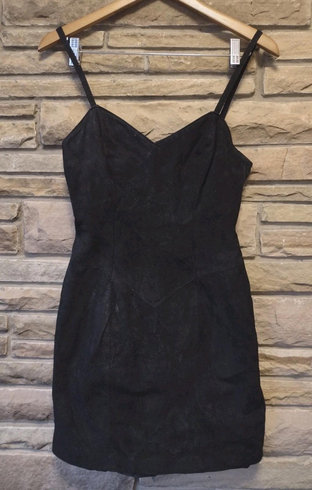 Vintage Wilsons Black Suede Dress & Cropped Jacket Set Korea RN 68426 69426