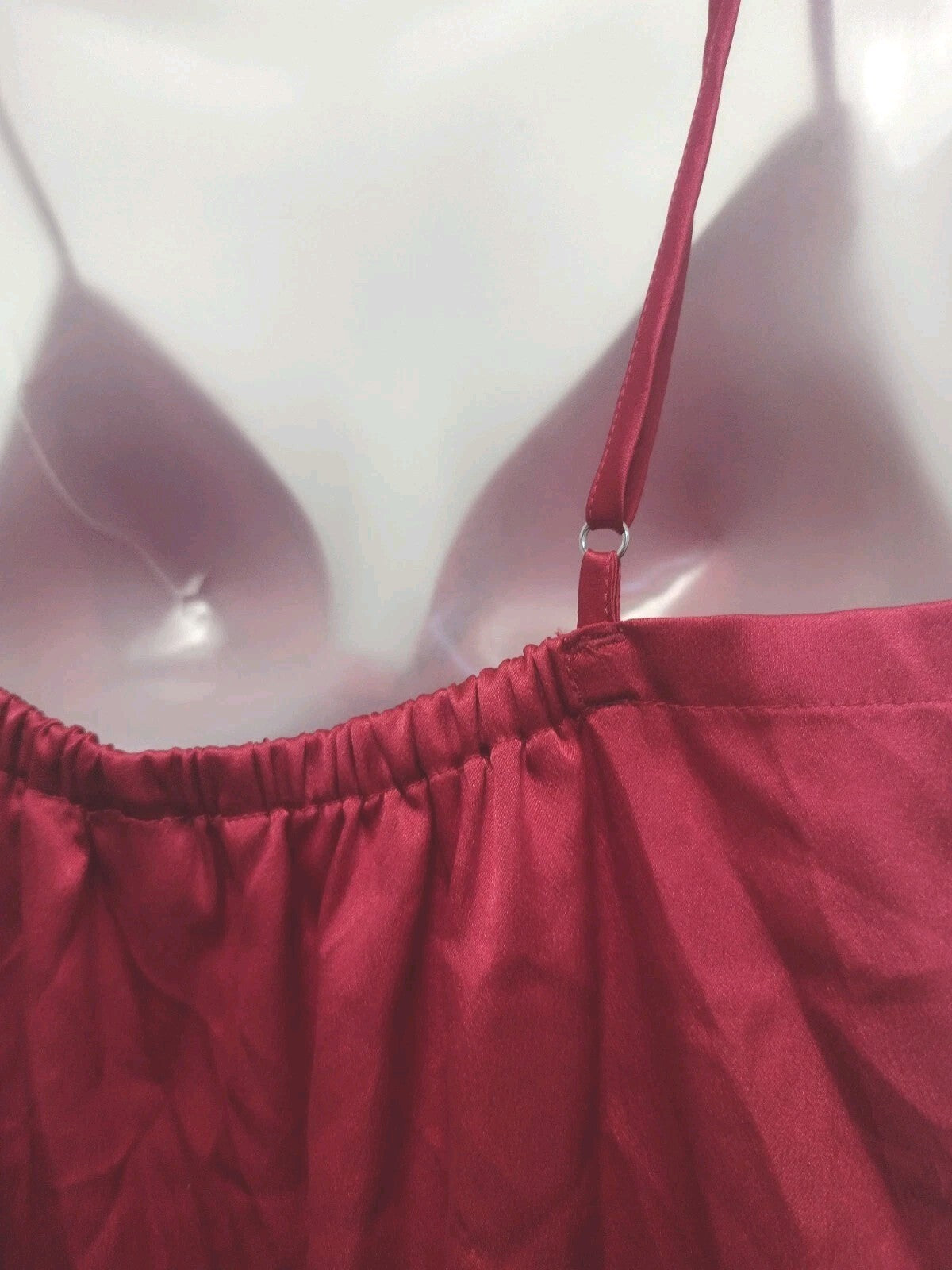 Victoria's Secret Satin Chemise Slip Dress M Red Coquette Bow Look Babydoll